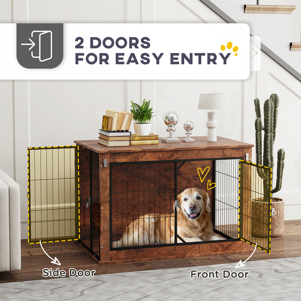 Wooden Dog Crate Durable and Stylish Dog Cage for Comfortable Living