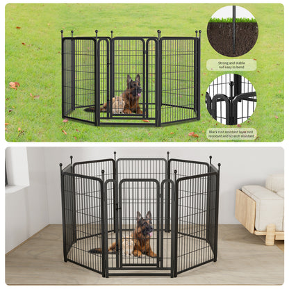 Dog Playpen 8 Panels 40" Height Heavy Duty Dog Fence Puppy Pen for Large Medium Small Dogs