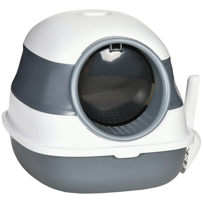 Cat Litter Box with Lid, Covered Litter Box w/ High Sides, Air Freshener, Large Two-Way Entrance Kitty Litter Box