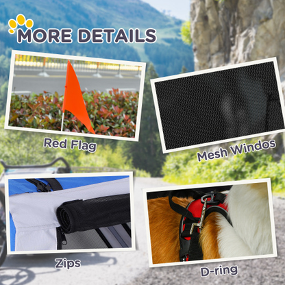 Aosom Large Wheel Off-Road Dog Bike Trailer Pet Cart 3 Entrances Mesh Screen for Bicycle Wagon Cargo Carrier Travel FCJ