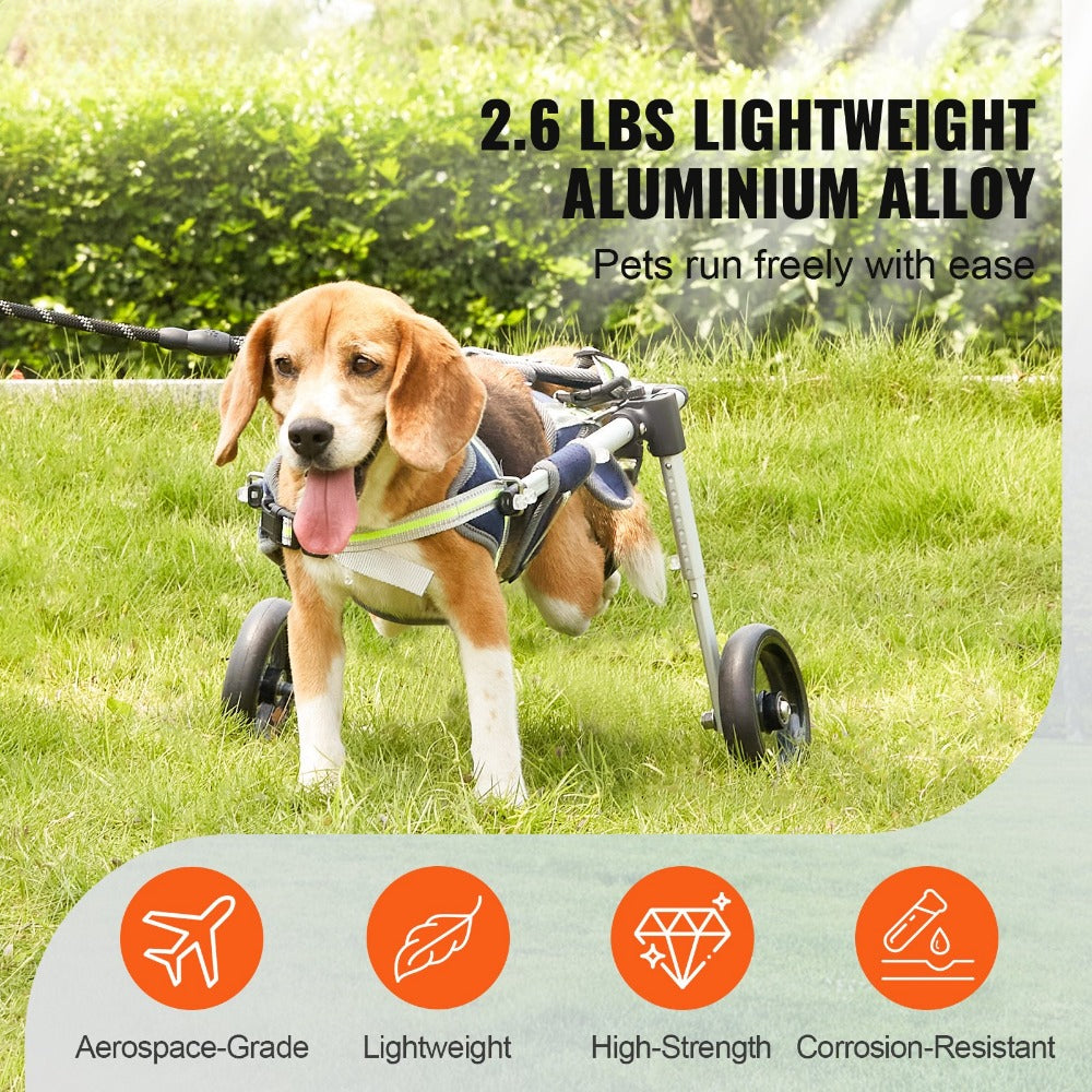2 Wheels Dog Wheelchair for Back Legs, Pet Wheelchair Lightweight & Adjustable Assisting in Healing, Dog Cart/Wheelchair