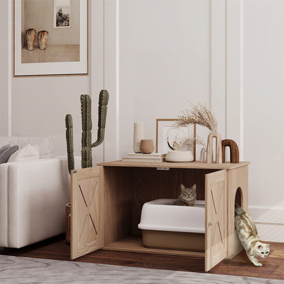 Wooden Cat Litter Box Enclosure