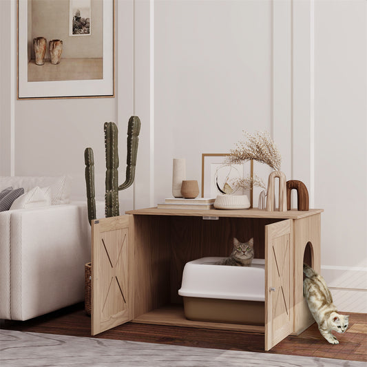 Wooden Cat Litter Box Enclosure