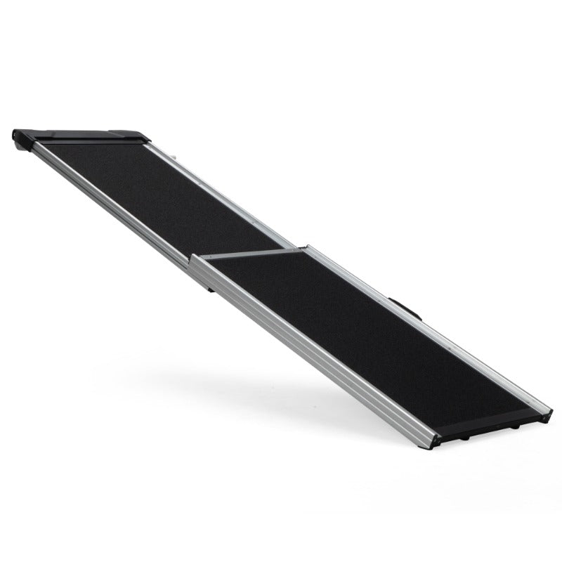 Foldable Aluminum Dog Car Step Ramp, Dog Ramp Climbing Ladder with PVC Handle, Non-slip Foot Mats for Most Sized Dogs, Pet Ramp