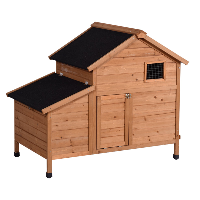 Easy Cleaning Wooden Poultry Hutch Rabbit Cage Waterproof Chicken Coop Hen House with Nesting Box for Yard