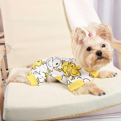 Dog Jumpsuit Cute Cartoon Animal Print Velvet Puppy Warm Clothes