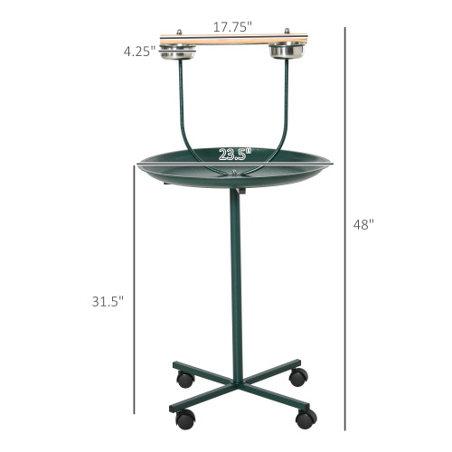 Rolling T-Bracket Bird Training Activity Playground with Perch for Pet Bowls & Feeders FCJ Product