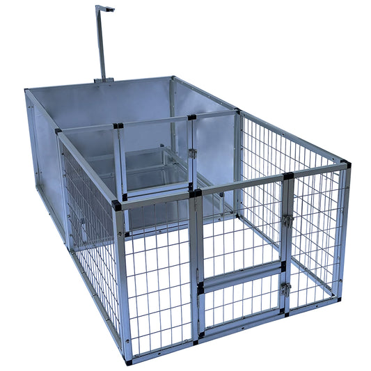 United States WAREHOUSE 7 DAYS to DOOR Metal and Glass Puppy Whelp Ing Box Large Aluminum Dog Elevated Whelp Ing Box with Fence