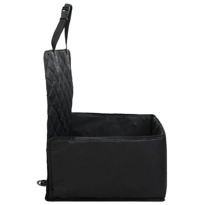 VidaXL W2B Black 600D Oxford Fabric Dog Car Seat 17.7x17.7x9.8/21.7in with Animal Print Pattern for Cats