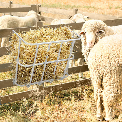 Large Capacity Hay Feeder, Heavy-Duty Steel Goat Hay Rack, 22.8" Long Wall Mounted Horse Hay Holder