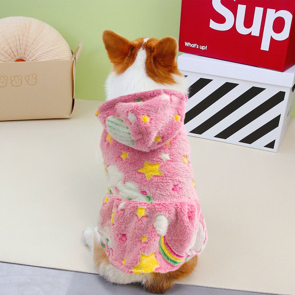 Warm Winter Dog Skirt Soft Velvet Puppy Clothes Reflective Breathable