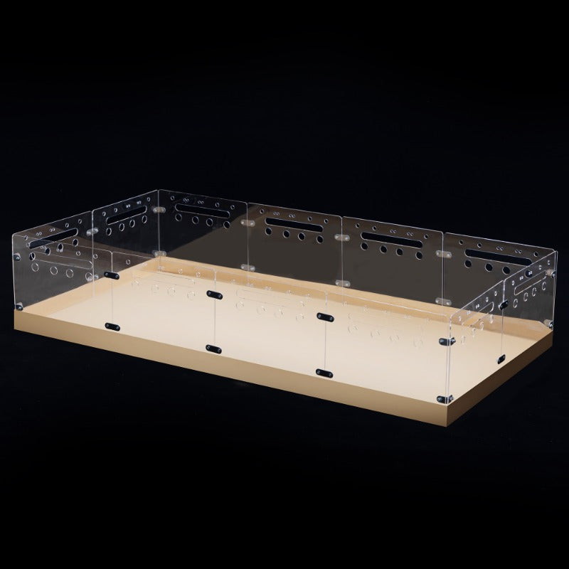 12 PCS Acrylic Guinea Pig Cage, Hamster Enclosure with Waterproof Kraft Paper Bottom, DIY Cage House for Small Animals, Easy to