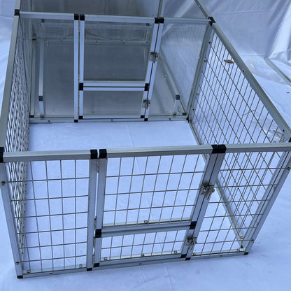 United States WAREHOUSE 7 DAYS to DOOR Metal and Glass Puppy Whelp Ing Box Large Aluminum Dog Elevated Whelp Ing Box with Fence