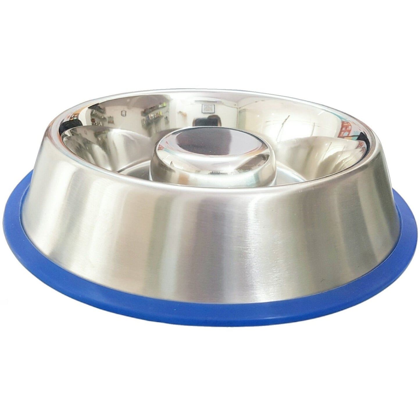 TD Large Slow Feed Anti-Bloat Dog Bowl with Bonded Silicone Base Portable Foldable Cat Bowl for Indoor and Outdoor Travel