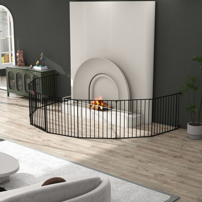 200" Adjustable Safety Gate 8 Panels Play Yard Metal Doorways Fireplace Fence Christmas Tree Fence Gate