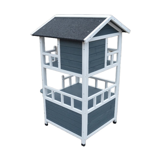 Wooden Outside Cat Shelter Weatherproof Large Outdoor Cat House with Escape Door