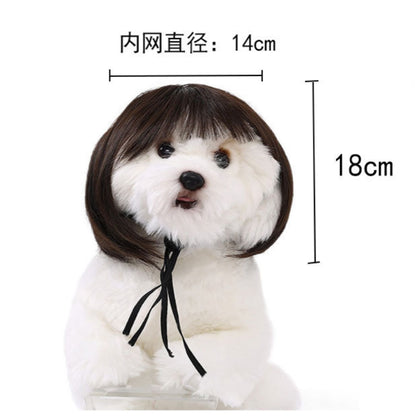 Cute Pet Wigs for Dogs and Cats with Soft Synthetic Hair and Adjustable Elastic Band for Secure Fit During Costume Parties