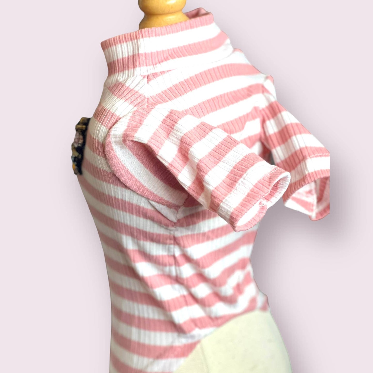 TD Dazzling Bee Stripe Turtleneck Dog Sweater Sustainable Pet Coat for Cats and Pets XS to XL Sizes Available Free Sample