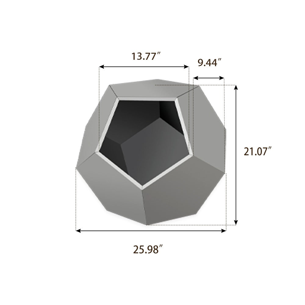 25.98"Modern Pet Furniture Cat Carrier  Side Table, Sofa Side Table, Planter MDF Multifunctional Furniture, Cement Gray