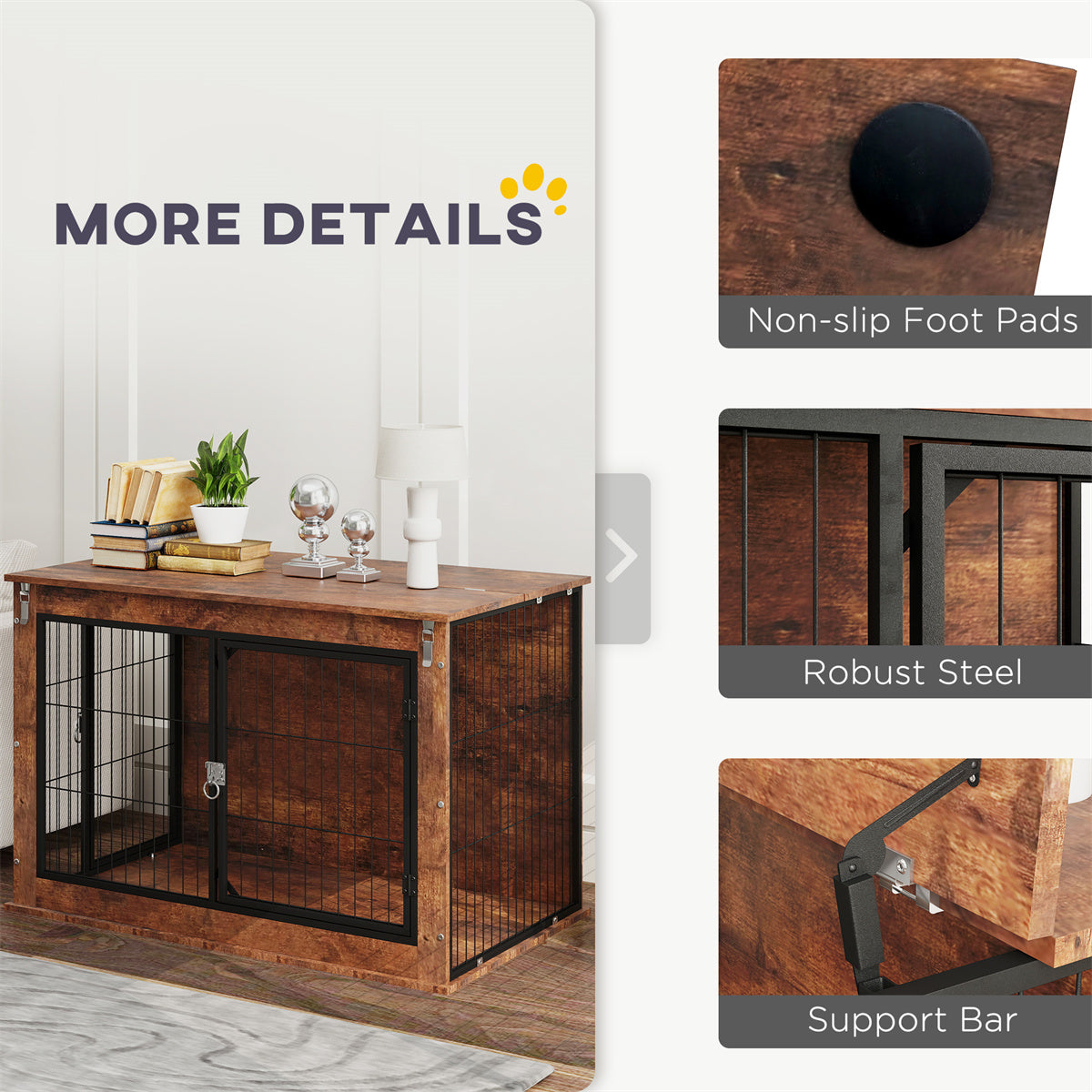 Wooden Dog Crate Durable and Stylish Dog Cage for Comfortable Living