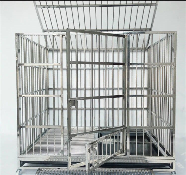 United States WAREHOUSE 7 DAYS to DOOR Metal and Glass Puppy Whelp Ing Box Large Aluminum Dog Elevated Whelp Ing Box with Fence