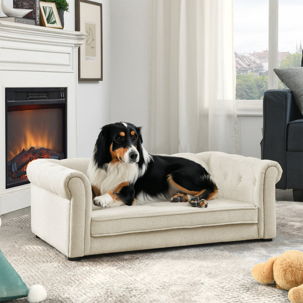 Elegant Rectangle Pet Bed for Small and Medium  Dogs, Durable Elevated Dog Sofa Bed, Comfortable Dog Couch