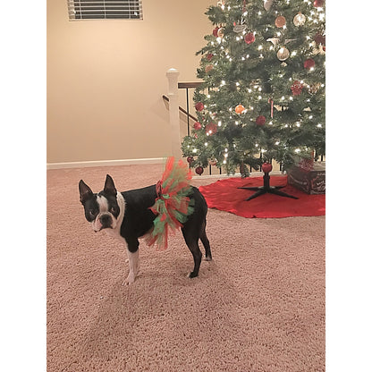 TD XS Size Red and Green Christmas Dog Tutu Skirt Pet Clothes