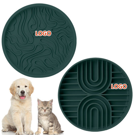 Compact 2-in-1 3D Anti-Choking Silicone Slow Feeder Lick Mat Bowl for Dry or Wet Dog Food