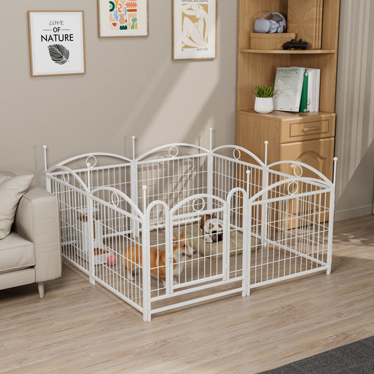 Dog Playpen Indoor 24 Inch 8 Panels Metal Dog Pen Pet  Fence Outdoor Exercise Pen with Doors, Heavy Duty Dog Fence Puppy Pen