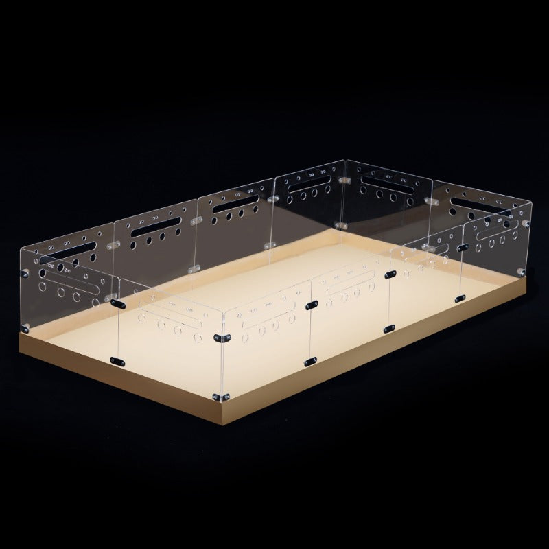 12 PCS Acrylic Guinea Pig Cage, Hamster Enclosure with Waterproof Kraft Paper Bottom, DIY Cage House for Small Animals, Easy to