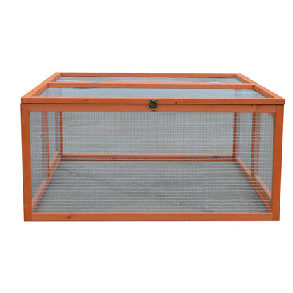 Outdoor Indoor Small Animal Cage Wooden Chicken Coop Run Cage with Galvanized Wire Mesh