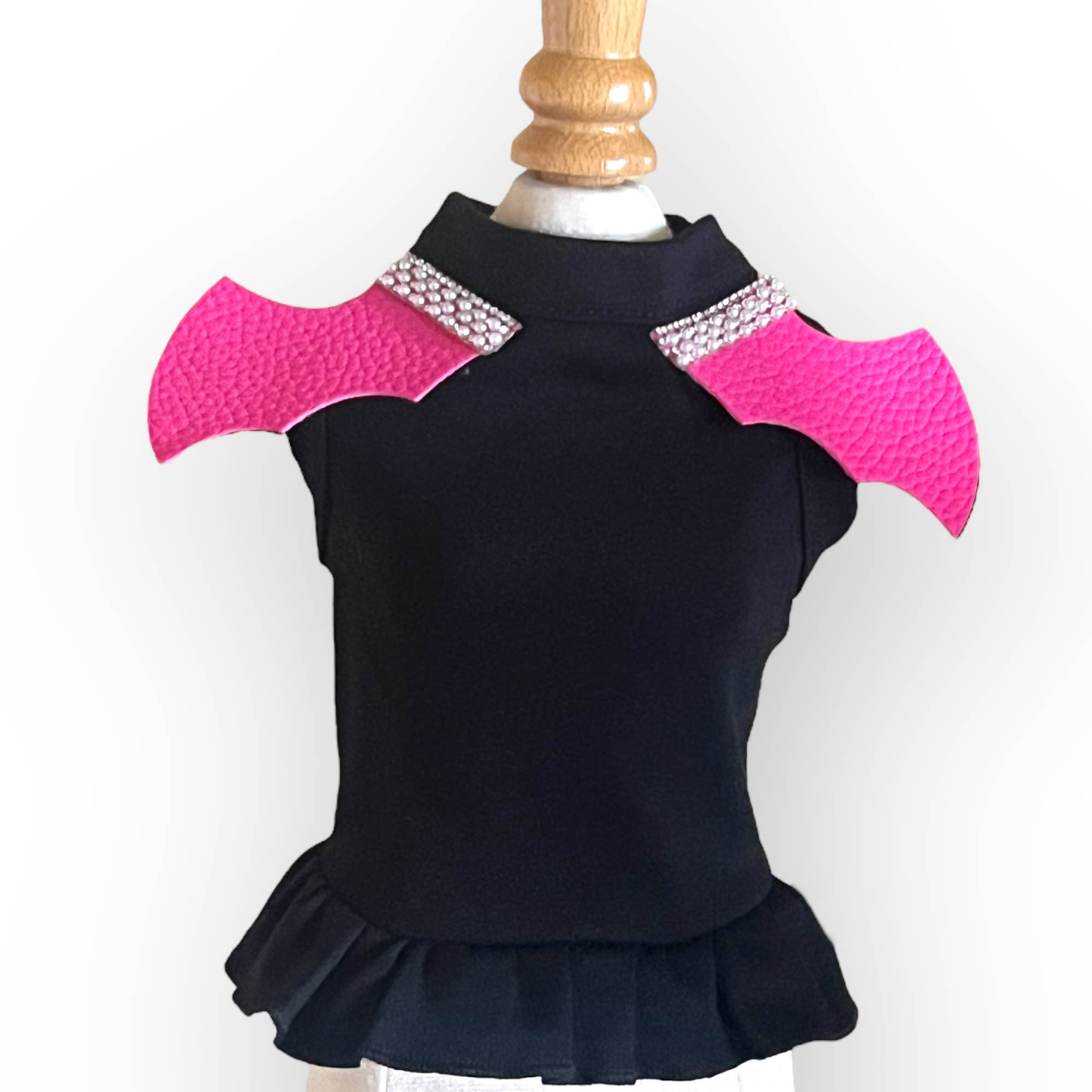 TD Bat Girl Polyester Dog Dress Plain Style XS and S Sizes for Autumn Winter Christmas and Halloween Cat Accessories Coat