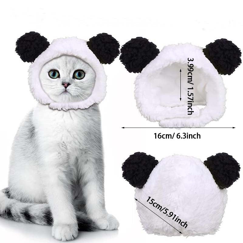 1 or 2pcs Cute Cat Costume Warm Bear Hats for Cat Adjustable Soft Small Pet Headwear Bear Hat for Cat Puppy Dog Holiday
