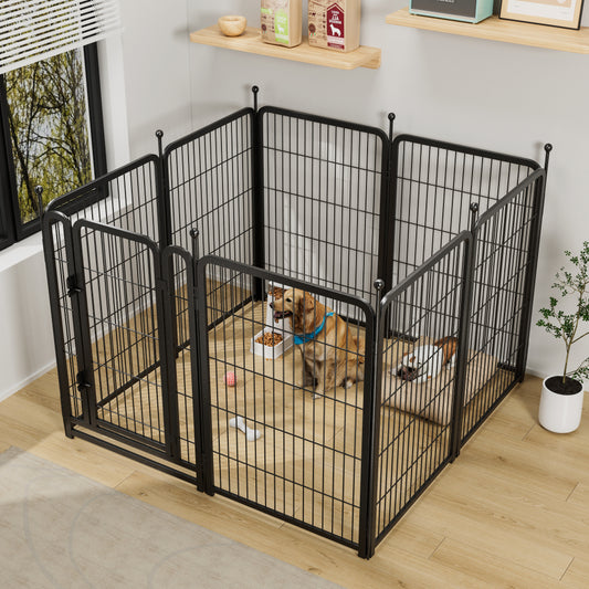 Dog Playpen 8 Panels 40" Height Heavy Duty Dog Fence Puppy Pen for Large Medium Small Dogs