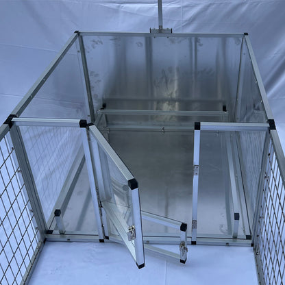 United States WAREHOUSE 7 DAYS to DOOR Metal and Glass Puppy Whelp Ing Box Large Aluminum Dog Elevated Whelp Ing Box with Fence