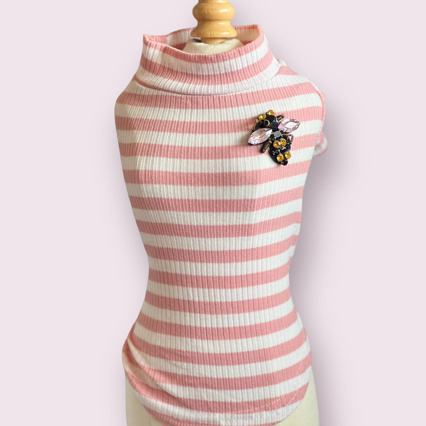 TD Dazzling Bee Stripe Turtleneck Dog Sweater Sustainable Pet Coat for Cats and Pets XS to XL Sizes Available Free Sample
