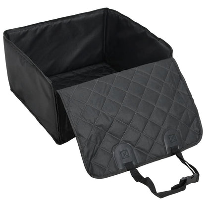 VidaXL W2B Black 600D Oxford Fabric Dog Car Seat 17.7x17.7x9.8/21.7in with Animal Print Pattern for Cats