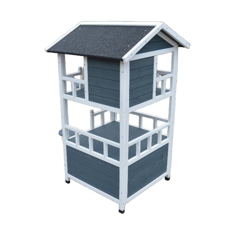 Wooden Outside Cat Shelter Weatherproof Large Outdoor Cat House with Escape Door