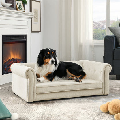 Elegant Rectangle Pet Bed for Small and Medium  Dogs, Durable Elevated Dog Sofa Bed, Comfortable Dog Couch