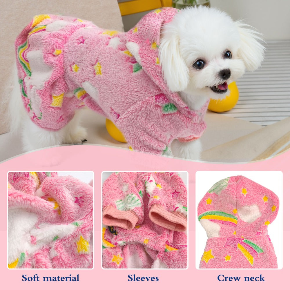 Warm Winter Dog Skirt Soft Velvet Puppy Clothes Reflective Breathable
