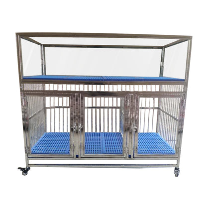 United States WAREHOUSE 7 DAYS to DOOR Metal and Glass Puppy Whelp Ing Box Large Aluminum Dog Elevated Whelp Ing Box with Fence