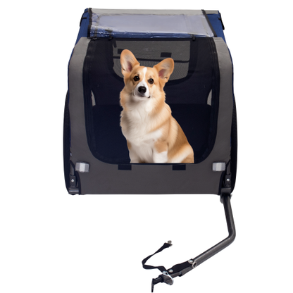 8 Reflector Folding Pet Carrier Wagon 20 Inch Wheels Breathable Mesh Dog Bike Trailer Safety Flag for Medium Small Sized Pets