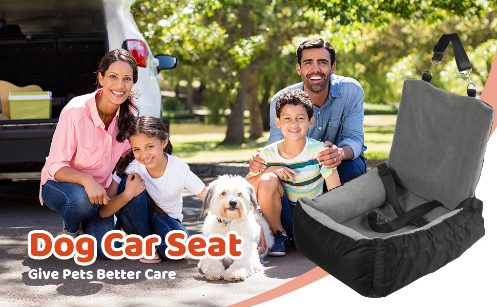 Pet Car Seat Cushion Small Dog Car Seat Safety Belt Coral Fleece Dog Booster Cushion Car Seat