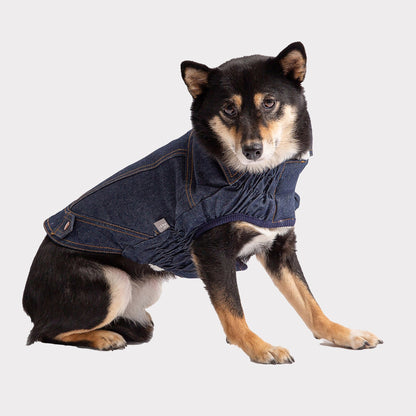 TD GF Luxury Pet Coat Elasto-Fit Denim Dog Jacket in XS XL XXL Winter Style Solid Pattern Cute Polyester Cloth Accessories