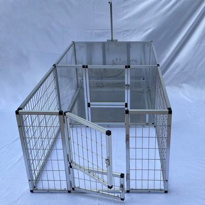 United States WAREHOUSE 7 DAYS to DOOR Metal and Glass Puppy Whelp Ing Box Large Aluminum Dog Elevated Whelp Ing Box with Fence