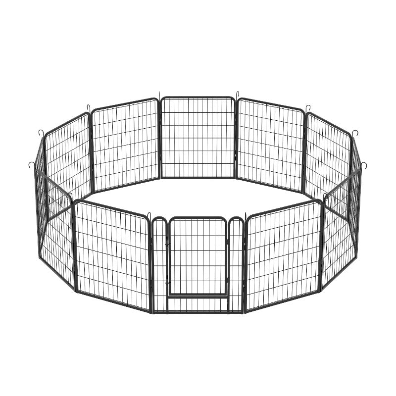 12 Panels Heavy Duty Metal Playpen with Door,31.7"H Dog Fence Pet Exercise Pen for Outdoor