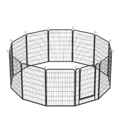 12 Panels Heavy Duty Metal Playpen with Door,39.37"H Dog Fence Pet Exercise Pen for Outdoor