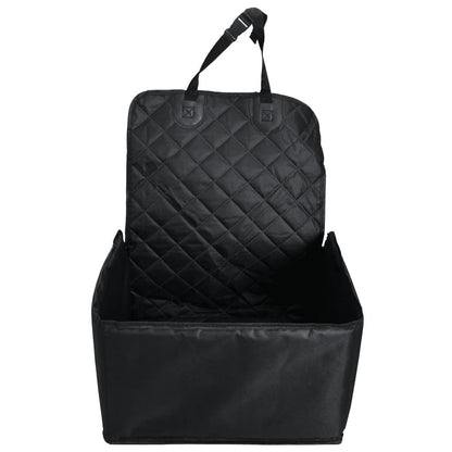 VidaXL W2B Black 600D Oxford Fabric Dog Car Seat 17.7x17.7x9.8/21.7in with Animal Print Pattern for Cats