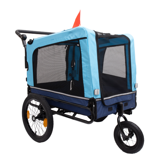 Heavy Duty Outdoor Foldable Utility Pet Stroller Comfortable Bicycle Trailer FCJ Dog Carriers