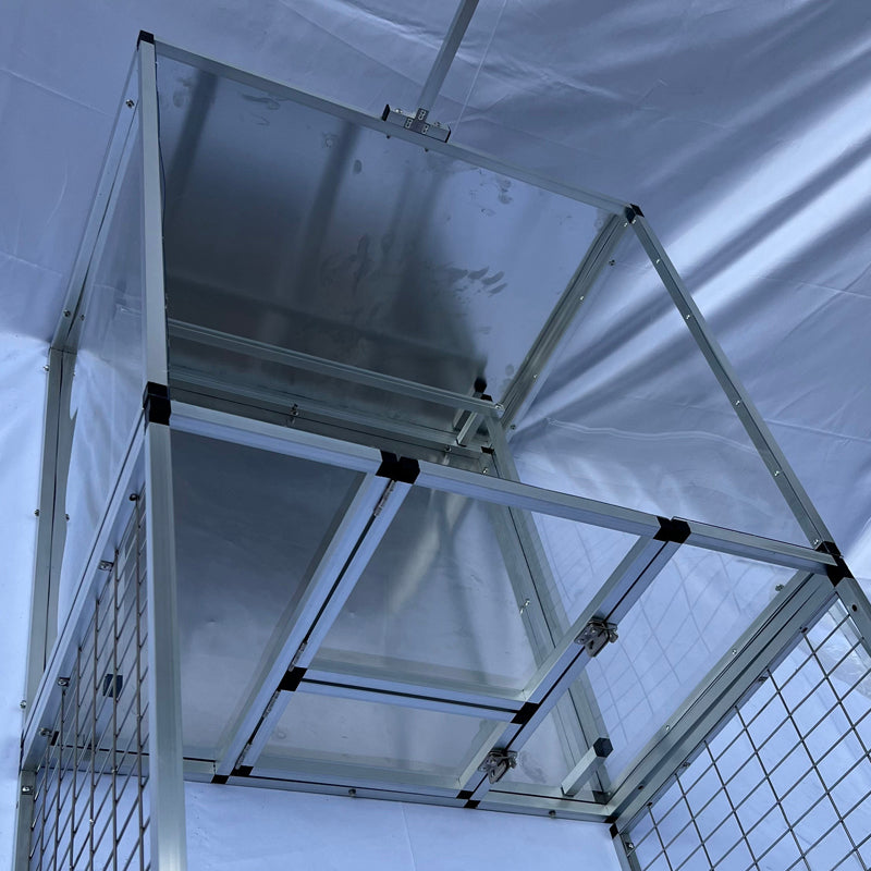 United States WAREHOUSE 7 DAYS to DOOR Metal and Glass Puppy Whelp Ing Box Large Aluminum Dog Elevated Whelp Ing Box with Fence